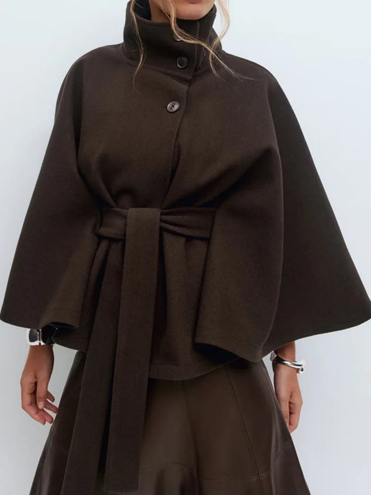 Novara Wool-Blend Cape Coat