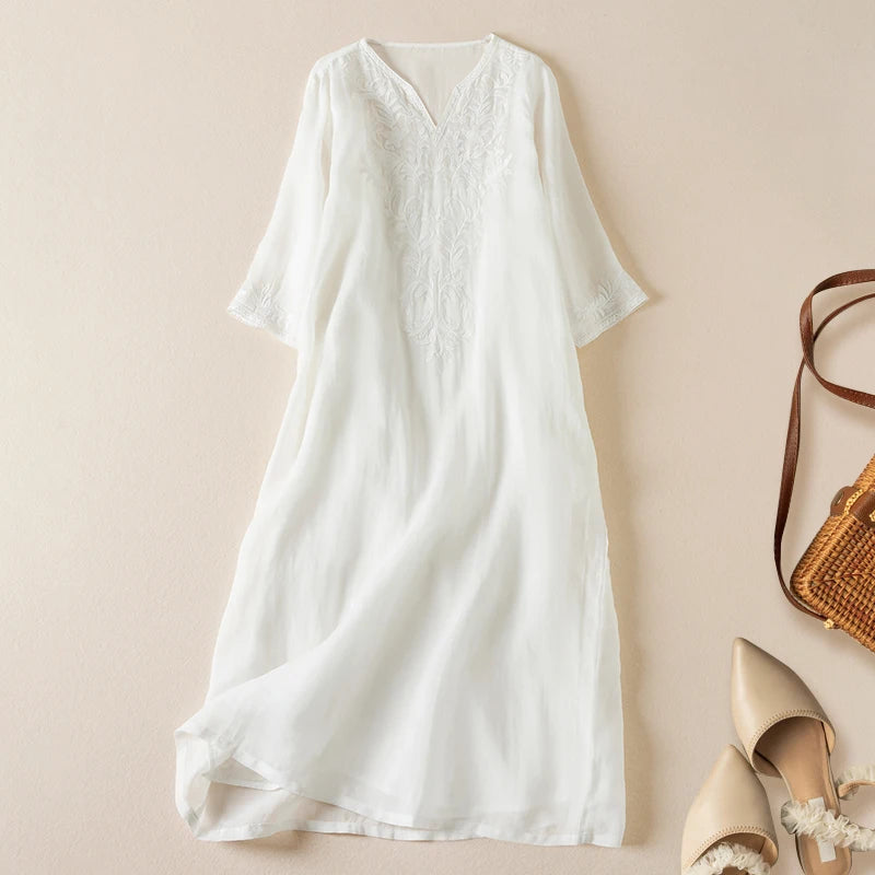 The Garden Embroidery Midi Dress