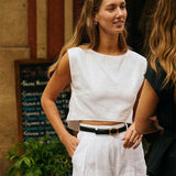 The Clean Crop Linen Top