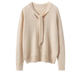 Selene Scarf-Collar Cashmere Pullover