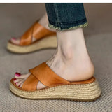 Sorella Woven Leather Platform Sandals