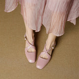 Ravello Italian Leather Cross-Strap Heel
