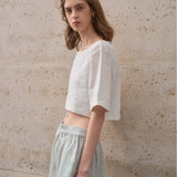 The Boxy Linen Crop Top