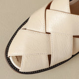 The Woven Leather Flat Mule