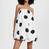 Women’s Polka Dot Strapless Bubble Mini Dress