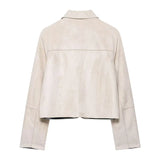 Avery Suede Cropped Jacket