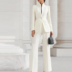 Vienna Slim Blazer Set in Camel — Trousers