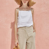 The Satin Strap Linen Cami