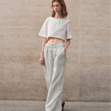 The Boxy Linen Crop Top