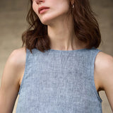 The Chambray Linen Reversible Vest