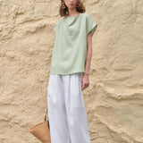 The Pleated Wide Leg Linen Pant