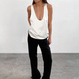 Lissia Deep Drape Satin Tank