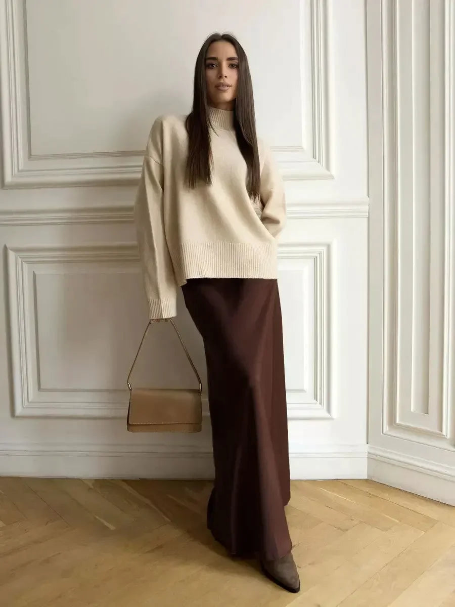 Seraphine Satin Fishtail Maxi Skirt