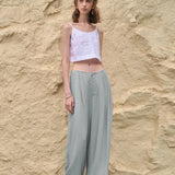 The Pleated Wide Leg Linen Pant