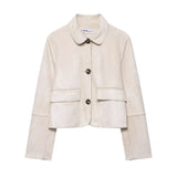 Avery Suede Cropped Jacket