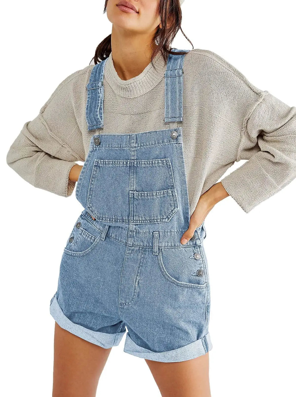 Harlow Vintage Denim Short Overalls