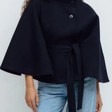 Novara Wool-Blend Cape Coat
