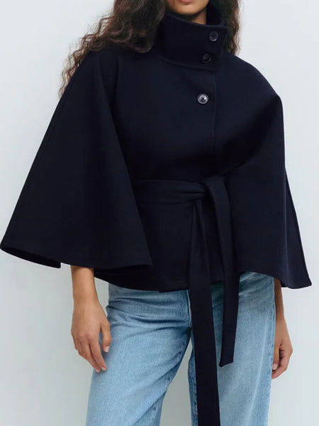 Novara Wool-Blend Cape Coat – Lacceti Novara Wool-Blend Cape Coat – Lacceti