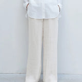The Drawstring Straight Linen Pant
