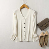 Céline V-Neck Cashmere & Silk Cardigan