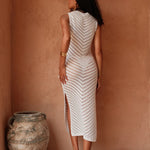Tulum Hollow Knit Cover-Up in Camel — Swimwear