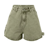 Madison Cotton Denim High-Waist Shorts
