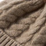 Elle Cable Cashmere Pom Beanie