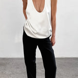 Lissia Deep Drape Satin Tank