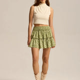 Viora Leopard Ruffle Skirt