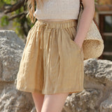 Olivia 100% Linen Summer Shorts