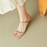 Rosa Belle Leather Heel Mules