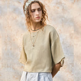 The Flared Sleeve Linen Pullover