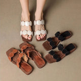 Aurelia Croc-Embossed Leather Mules