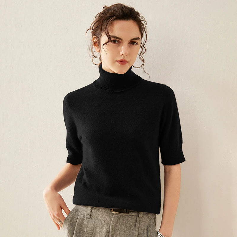 Celine Cashmere Turtleneck Tee