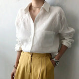 Women's Linen Oversized Shirt Shorts Set Beige