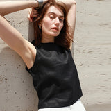 The Reversible Linen Crop Top