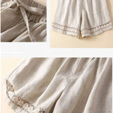Lenora Embroidered Linen Shorts