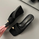 Women's Wedge Sandals Square Toe High Heel Summer