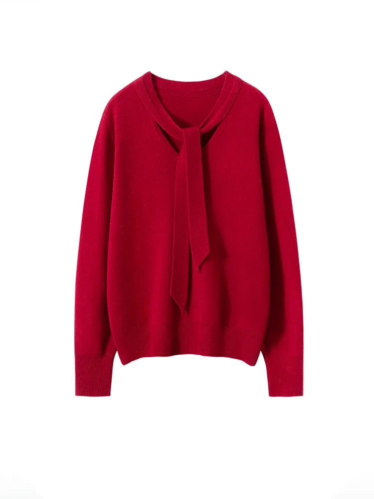 Selene Scarf-Collar Cashmere Pullover