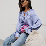 Liora Satin Ruffle Blouse