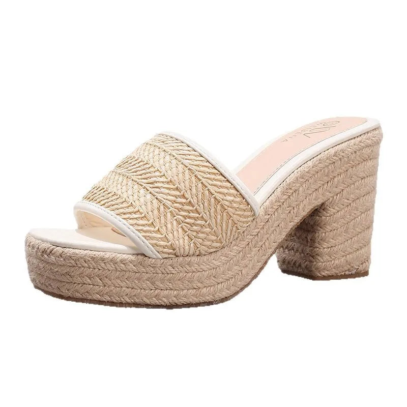 Célie Natural Woven Heels