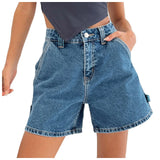 Madison Cotton Denim High-Waist Shorts