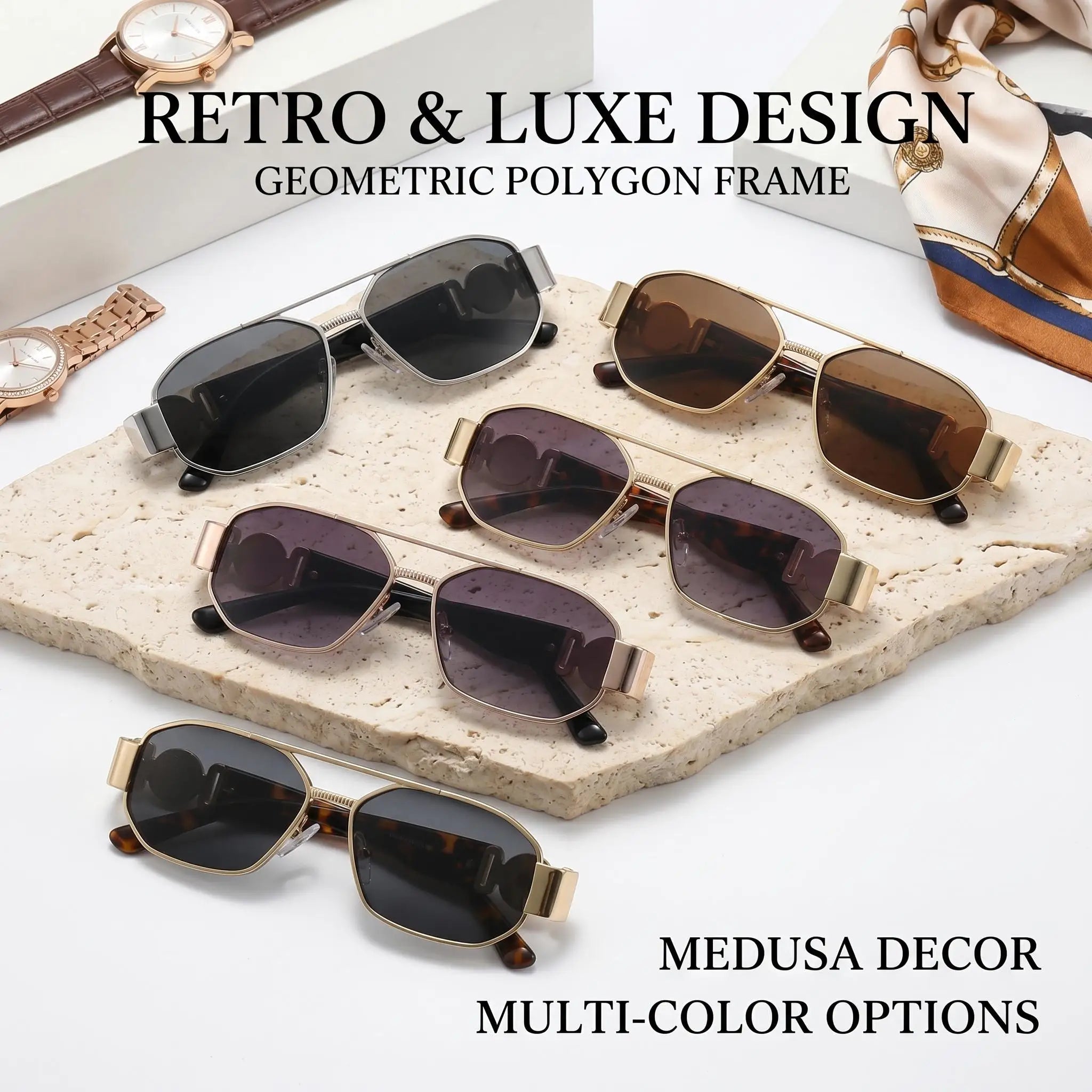 Bridgeport Double-Bridge Sunglasses in Camel — Sunglasses