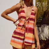 Havana Contrast Lace-Up Set