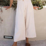 The Pleated Culotte Linen Pant