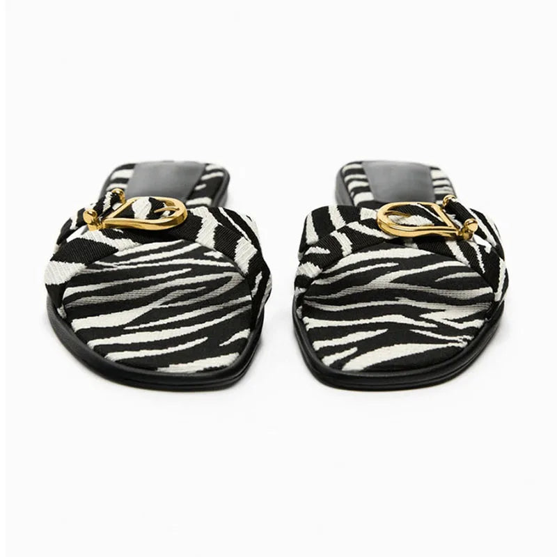Calvi Italian Leather Cutout Slide Sandal