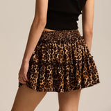 Viora Leopard Ruffle Skirt
