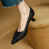 The Cognac Leather Kitten Heel Pump