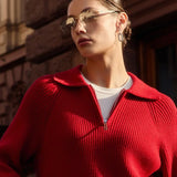 Marceau Ribbed Half-Zip Sweater