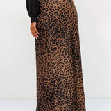 Harper Satin Leopard Midi Skirt